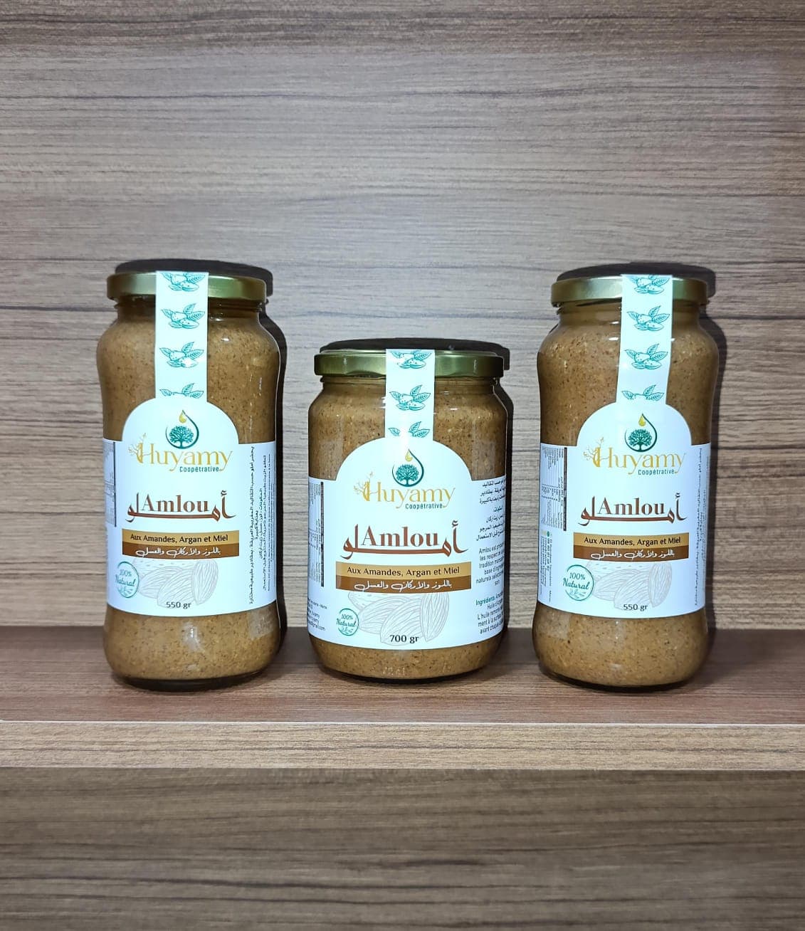 املو اللوز و زيت الاركان   500 غرام - 100.00 د.م. - منتج طبيعي من Huyamy
